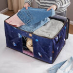 حقيبة تخزين ملابس وأدوات منزلية من قماش الكتان والقطن بلون (مفترض عشوائي)