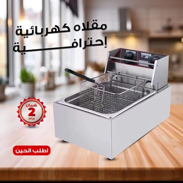 قلاية كهربائية احترافية DENX - سعة 6 لتر وقوة 2.5 كيلو واط | مصنوعة من ستانلس ستيل مع ضمان عامين