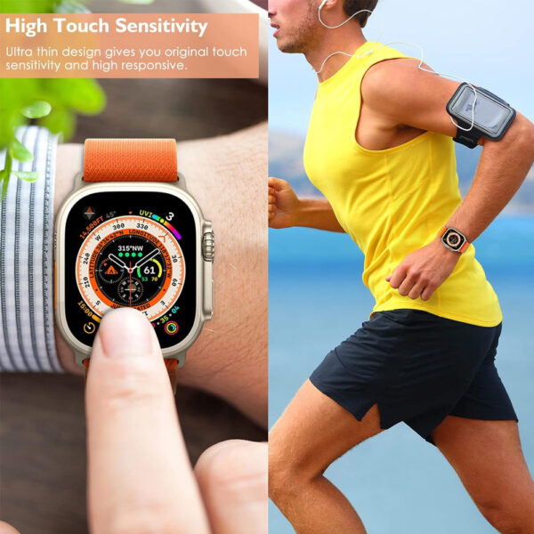 ساعة سمارت ULTRA - شاشة عالية الدقة، قياس ضغط الدم والأكسجين والحرارة، مقاومة للماء، بكرة متحركة، تحكم بالفيديوهات القصيرة