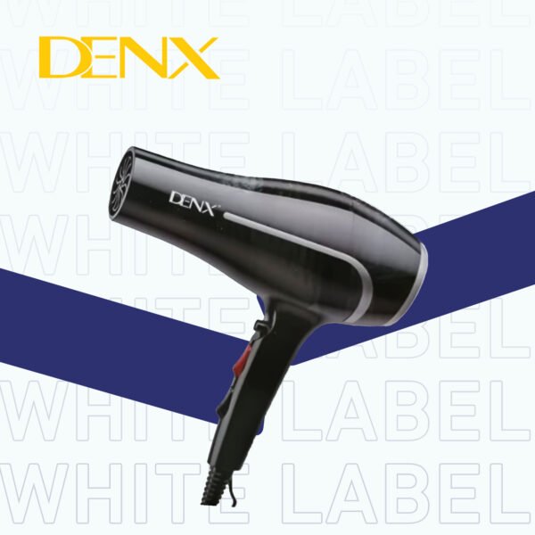 مجفف شعر كهربائي Denex DX1384 بقوة 2400 واط باللون الأسود.