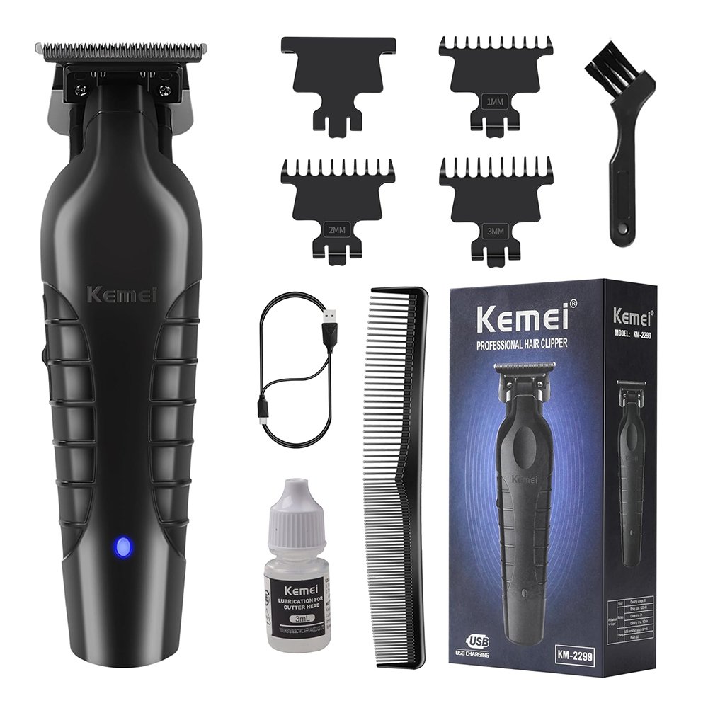 d7d20000-dce1-4214-a0ee-f6799c73ea7f.jpg Professional cordless hair clipper from Kemei brand with T-design and stainless steel blades.